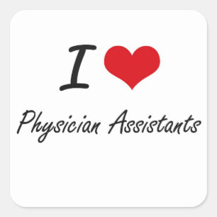 Liebe I Arzt-Assistenten Quadratischer Aufkleber