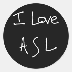 Liebe I ASL-Aufkleber Runder Aufkleber