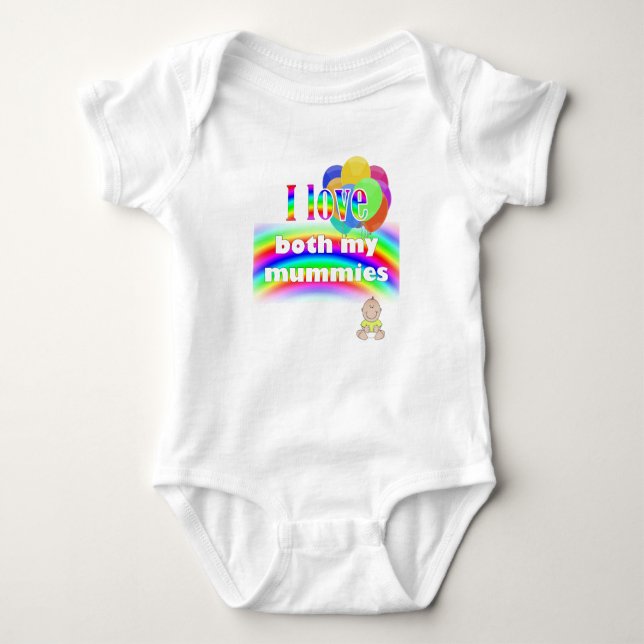 Liebe I beide meine Mamas: lesbischer Parenting Baby Strampler (Vorderseite)