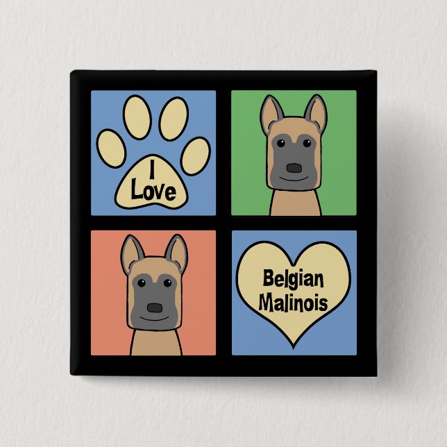 Liebe I Belgier Malinois Button (Vorderseite)