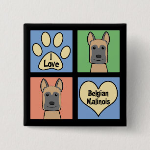 Liebe I Belgier Malinois Button