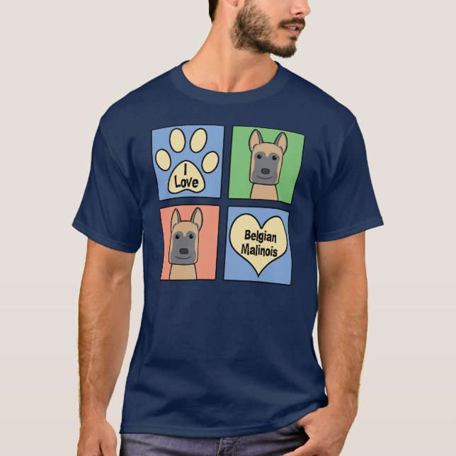 Liebe I Belgier Malinois T-Shirt (Vorderseite)