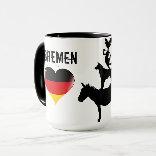 Liebe I Bremen-Tasse mit den vier Musikern Tasse (Vorderseite Links)