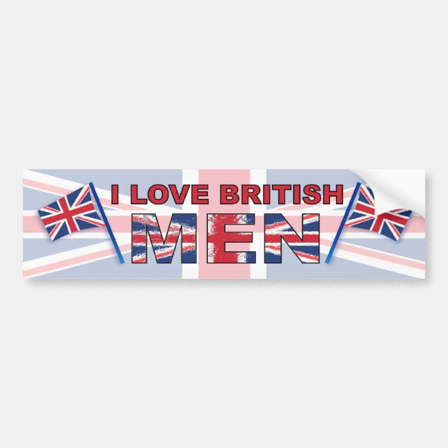 Liebe I Briten-Männer Autoaufkleber (Vorne)