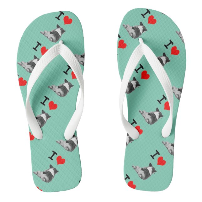 Liebe I Corgi-Hintern Flip Flops (Fußbett)