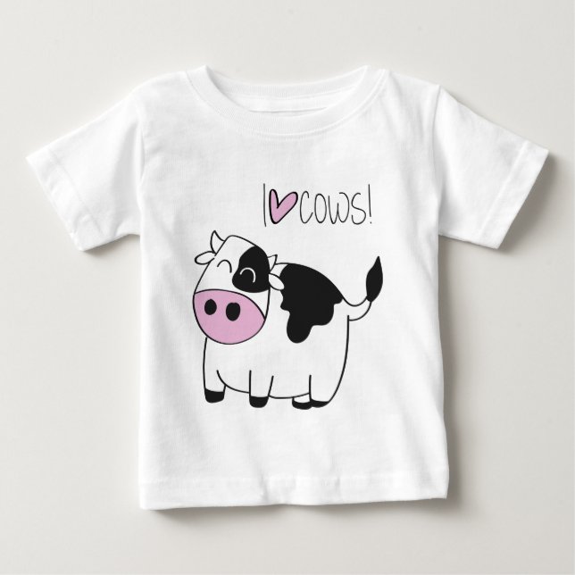 Liebe I cowsI Liebe-Kühe - niedliche lustige Baby T-shirt (Vorderseite)