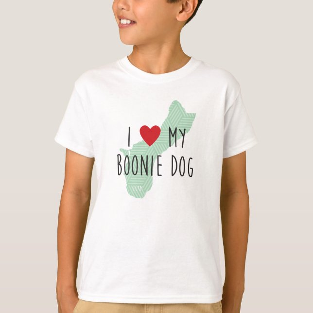 Liebe I der Kinder mein Boonie Hundeshirt (Grün) T-Shirt (Vorderseite)