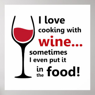 Liebe I, die mit Wein Plakat kocht