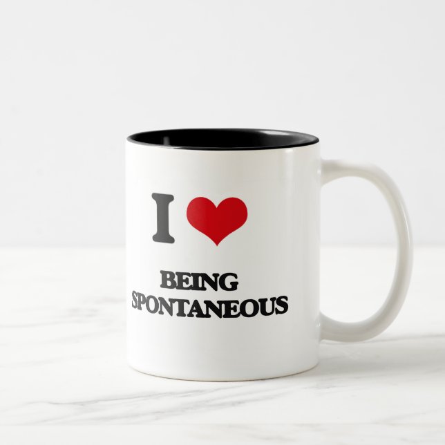 Liebe I, die spontan ist Zweifarbige Tasse (Rechts)
