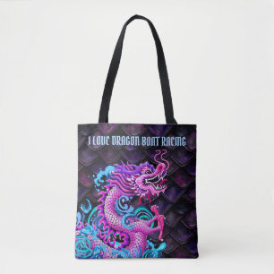 Liebe I Drache-Regatta mit großem rosa Drachen Tasche