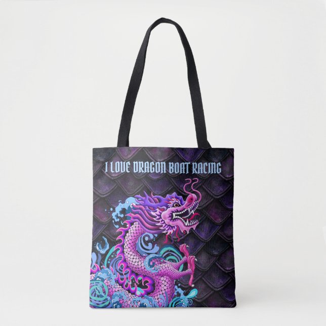 Liebe I Drache-Regatta mit großem rosa Drachen Tasche (Vorderseite)
