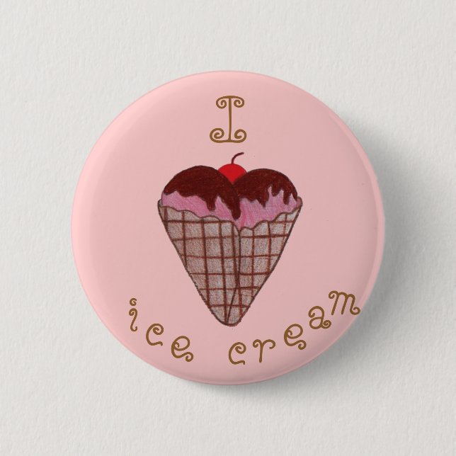 Liebe I Eiscreme Button (Vorderseite)