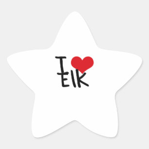 Liebe I Elche Stern-Aufkleber