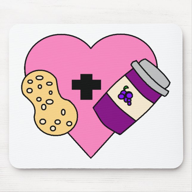 Liebe I Erdnussbutter und Gelee Mousepad (Vorne)