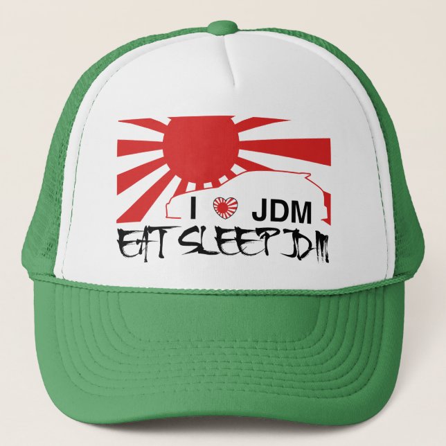 Liebe I essen Schlaf jdm Hut Truckerkappe (Vorderseite)
