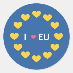 Liebe I EU-Autoaufkleber - bleiben Sie - Runder Aufkleber
