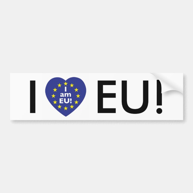 Liebe I EU! Ich bin EU! Auto-Autoaufkleber Autoaufkleber (Vorne)