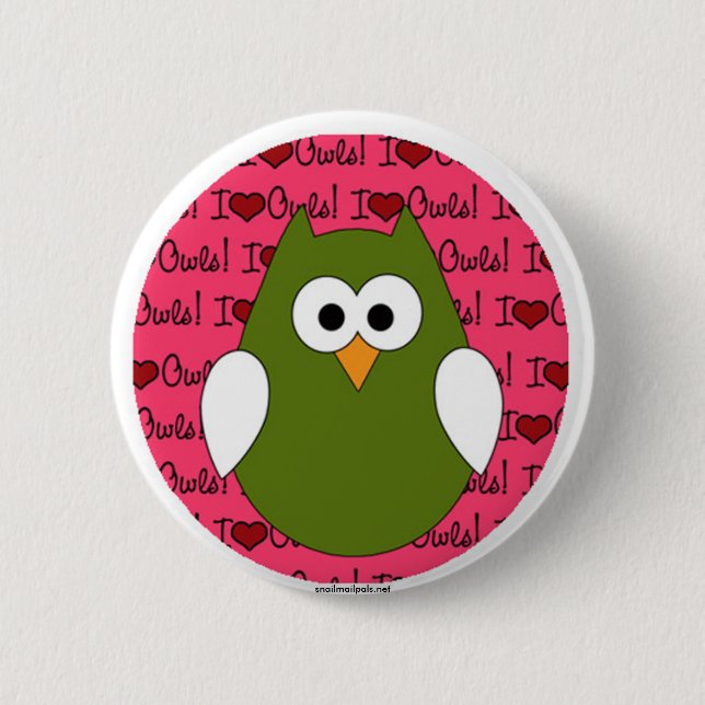 Liebe I Eulen-Buttonrückseitenknopf Button (Vorderseite)