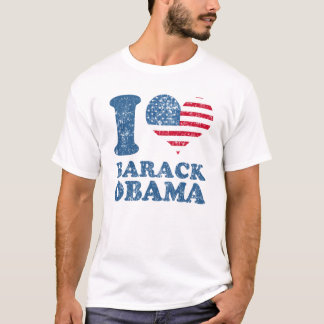 Liebe I (Flagge) Barack Obama T-Shirt