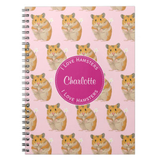 Liebe I Hamster-rosa Hamster-Muster Notizblock