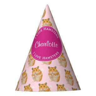 Liebe I Hamster-rosa Hamster-Muster Partyhütchen