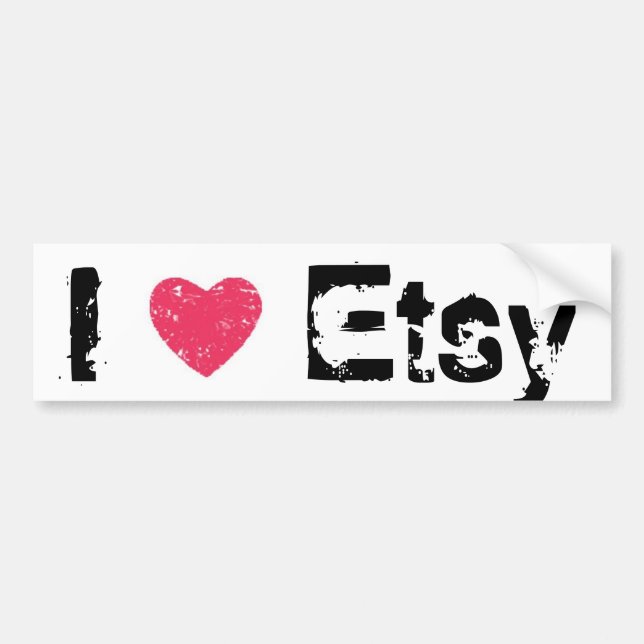 Liebe I (Herz) Etsy Autoaufkleber (Vorne)