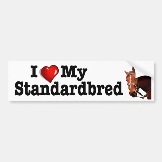 Liebe I (Herz) mein standardbred Pferdeabziehbild Autoaufkleber (Vorne)