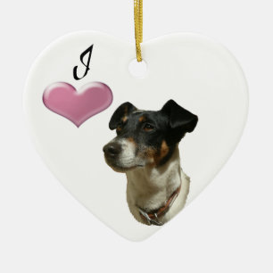 Liebe I Jack-Russell-Hundverzierung Keramikornament