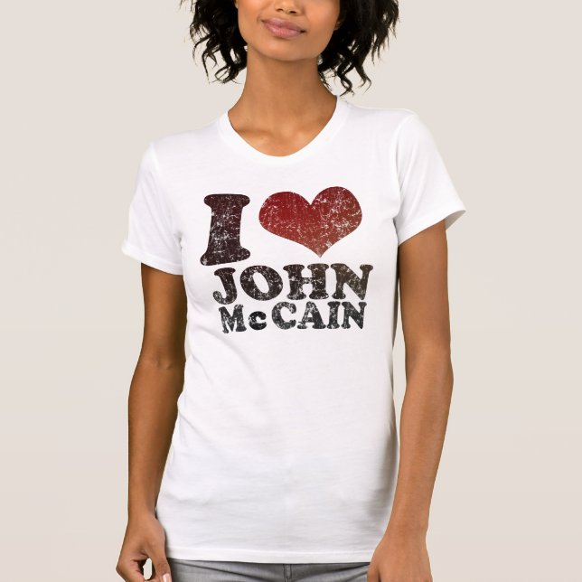 Liebe I John McCain T-Shirt (Vorderseite)