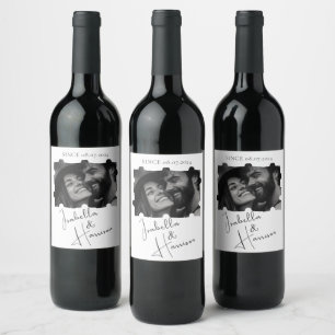Liebe I Kalligrafie Custom Puzzle FotoCollage Weinetikett