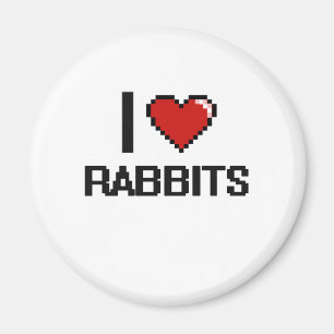Liebe I Kaninchen-Digital-Entwurf Magnet