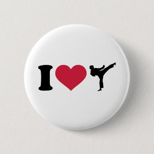 Liebe I Karate Kickboxing Button