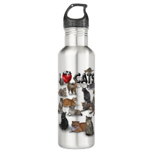 Liebe I Katzen Edelstahlflasche