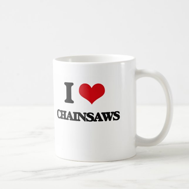 Liebe I Kettensägen Kaffeetasse (Rechts)