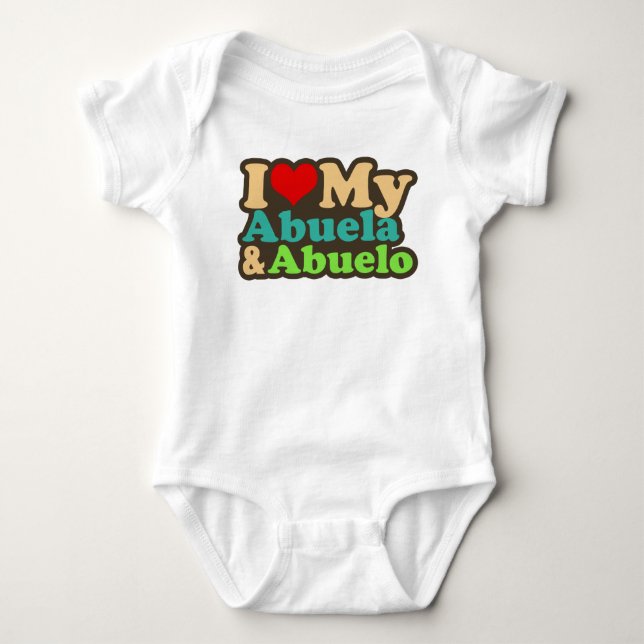 Liebe I mein abuela und abuelo Baby Strampler (Vorderseite)