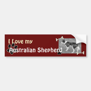 Liebe I mein australischer Schäfer-Autoaufkleber Autoaufkleber