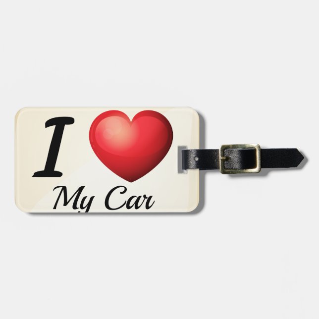 Liebe I mein Auto Gepäckanhänger (Vorderseite horizontal)