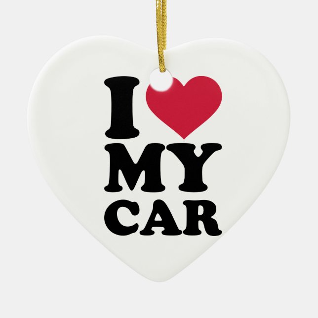 Liebe I mein Auto Keramik Ornament (Vorne)