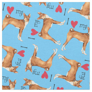 Liebe I mein Basenji Stoff