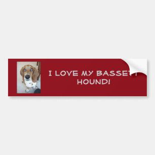 Liebe I mein Basset-Jagdhund!  Autoaufkleber