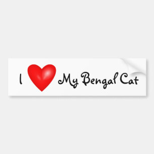 Liebe I mein bengalischer Katzenauto-Autoaufkleber Autoaufkleber