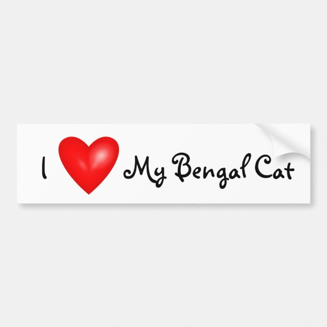Liebe I mein bengalischer Katzenauto-Autoaufkleber Autoaufkleber (Vorne)