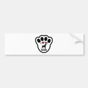 Liebe I mein Boxer-Tatzen-Druck Autoaufkleber