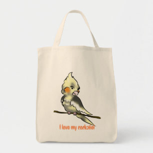 Liebe I mein Cockatiellebensmittelgeschäft baggie Tragetasche