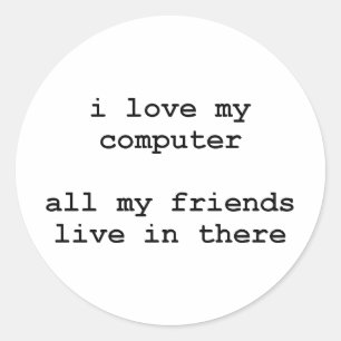 Liebe I mein Computer Runder Aufkleber