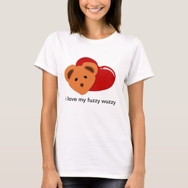 Liebe I mein flockiges wuzzy T-Shirt (Vorderseite)