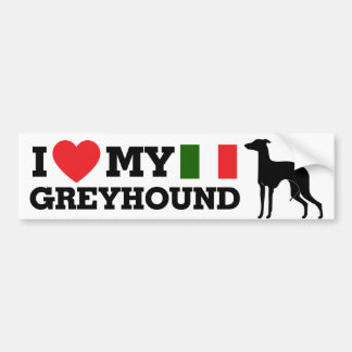 Liebe I mein italienischer Windhund Autoaufkleber
