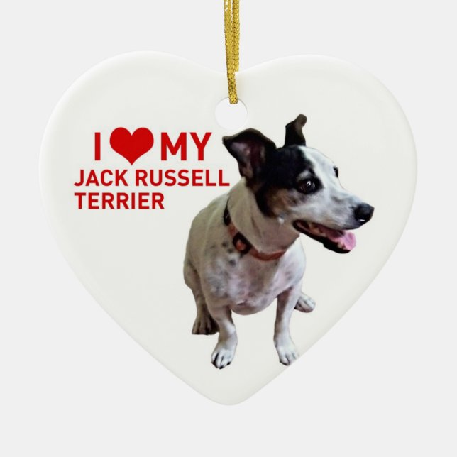 Liebe I mein Jack-Russell-Terrier Keramikornament (Vorne)