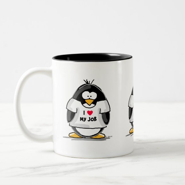Liebe I mein Job - ich bin der Chef Zweifarbige Tasse (Links)