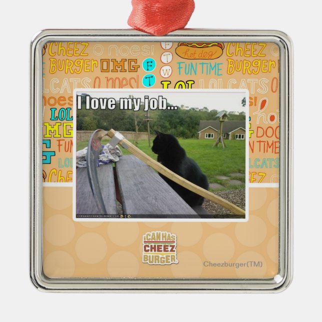 Liebe I mein Job Silbernes Ornament (Vorne)